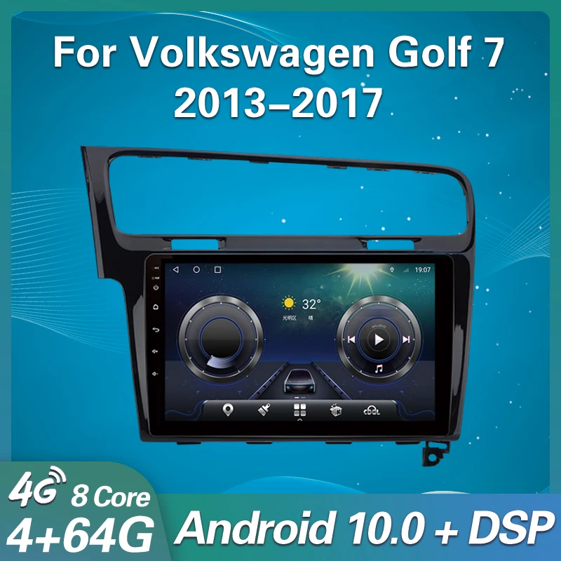 

Автомагнитола 2 Din на Android, стерео, мультимедийный видеоплеер для Volkswagen VW Golf 7 2013-2017, GPS-навигация, Авторадио Carplay DSP