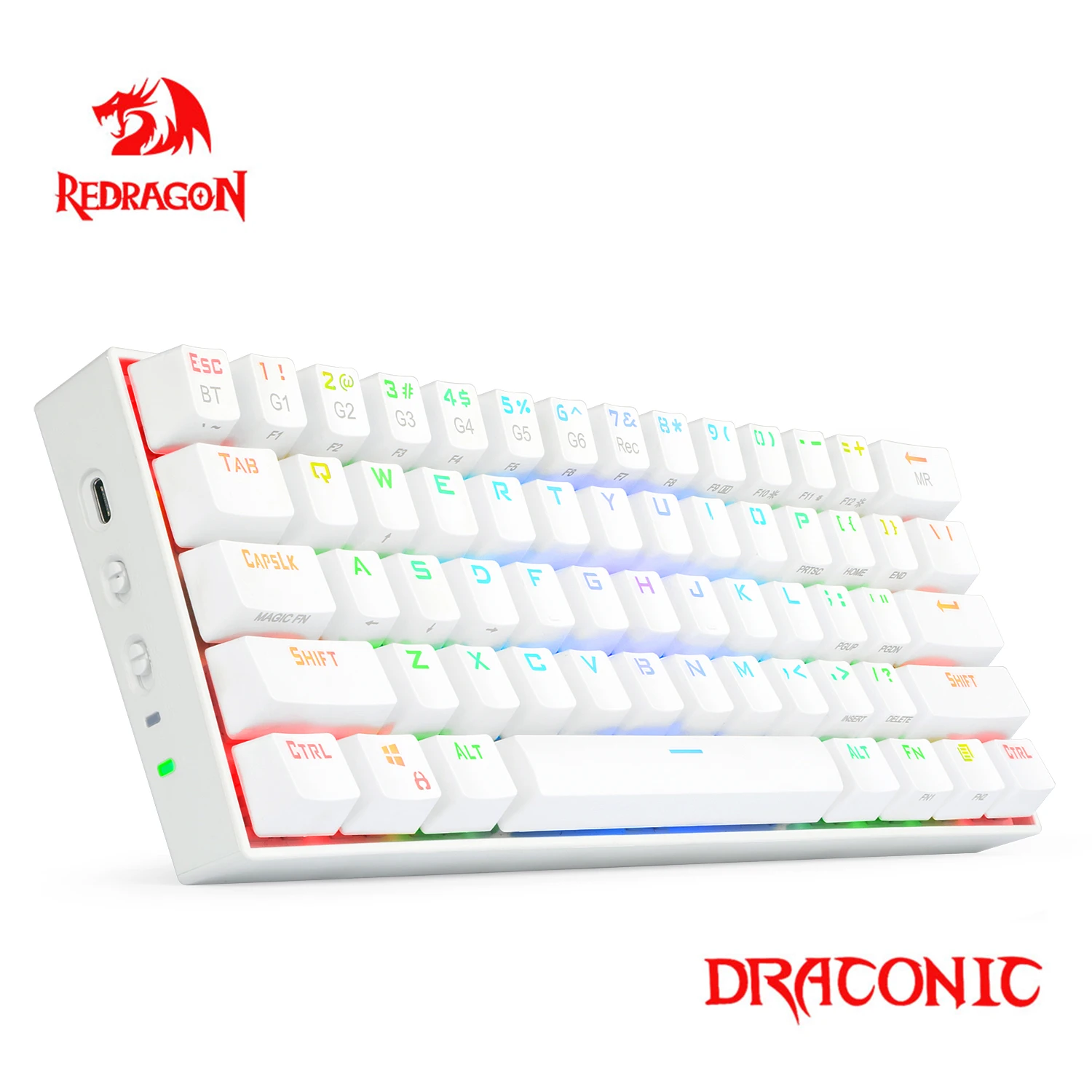 Игровая клавиатура Redragon Dragon K530 с RGB подсветкой Bluetooth 5 0 беспроводная USB 2 4 двойной