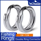 FLYSAND высококачественные 100 шт.пакет рыболовные раздельные кольца для японских кренкбейтов, жесткая приманка, серебряная нержавеющая сталь 0 #-12 #, двойное кольцо