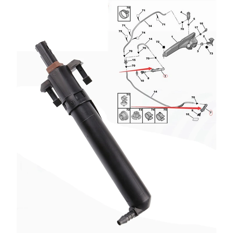 

Сопло 6438P1 6438F3 для Peugeot 307 207 607 Citroen C4 C5, Омыватель фар, разбрызгиватель, телескопический насос