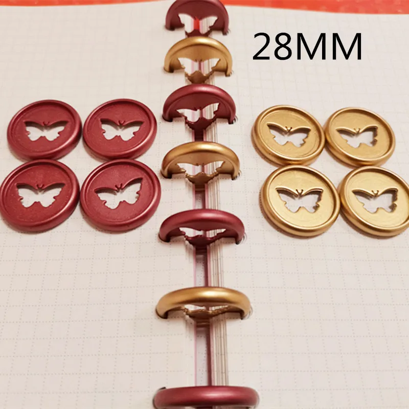 

30PCS28MM frosted butterfly plastic binding ring loose-leaf binding buckle mushroom hole notebook CD buckle book cover