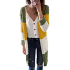 Женский свободный кардиган, вязаное пальто с длинным рукавом и переплетением, Повседневная Уличная одежда 2021