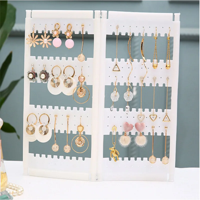 Элегантная плоская пластиковая витрина для сережек и стеллаж хранения ювелирных