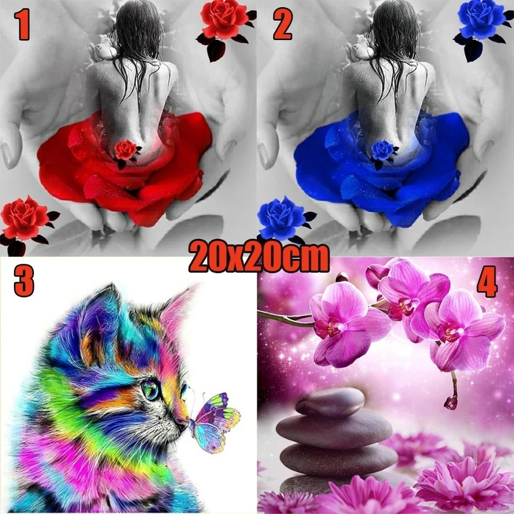 Алмазная 5D Вышивка сделай сам фиолетовые цветы ремесло вышивка крестиком Декор