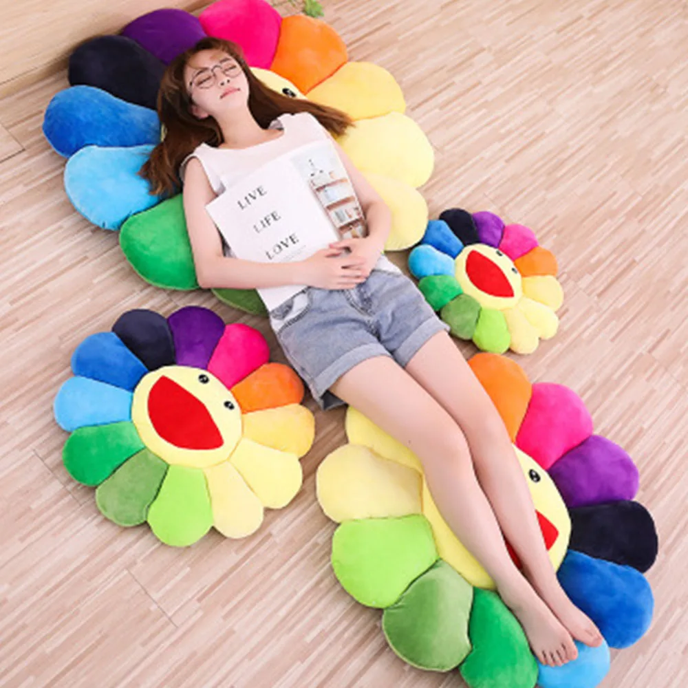Красивая красочная подушка в виде подсолнуха мультяшная кукла плюшевая игрушка