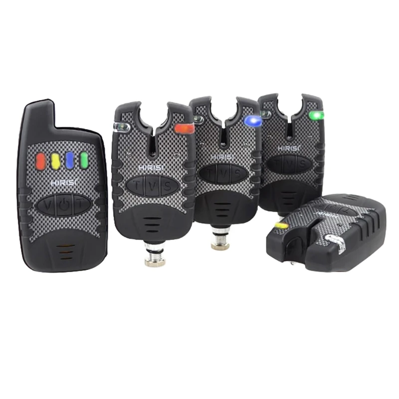 

HIRISI Wireless Fishing Bite Alarm Set 4+1 Fishing Bait Alarms Indicator for Carp Coarse Fishing Set