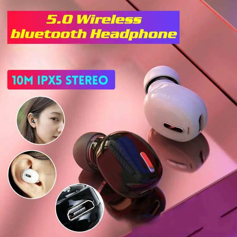 Bth 5 0 Наушники Mini Stealth универсальная Hi-Fi беспроводная гарнитура с микрофоном