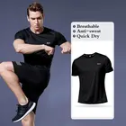 Быстросохнущая футболка для фитнеса и бега, Спортивная футболка с коротким рукавом, тренировочные рубашки для бега, спортивная одежда для спортзала, быстросохнущая футболка для мужчин