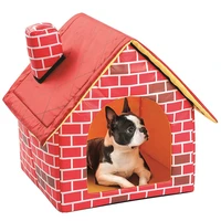 portable pet cat dog house home red brick pet house supplies warm cozy cat bed dog kennel puppy travel house pet accessories