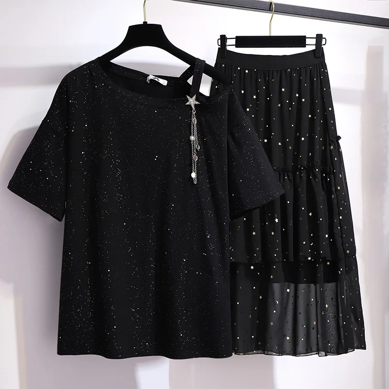 Женская шифоновая юбка с пентаграммой размера плюс Повседневная плиссированная