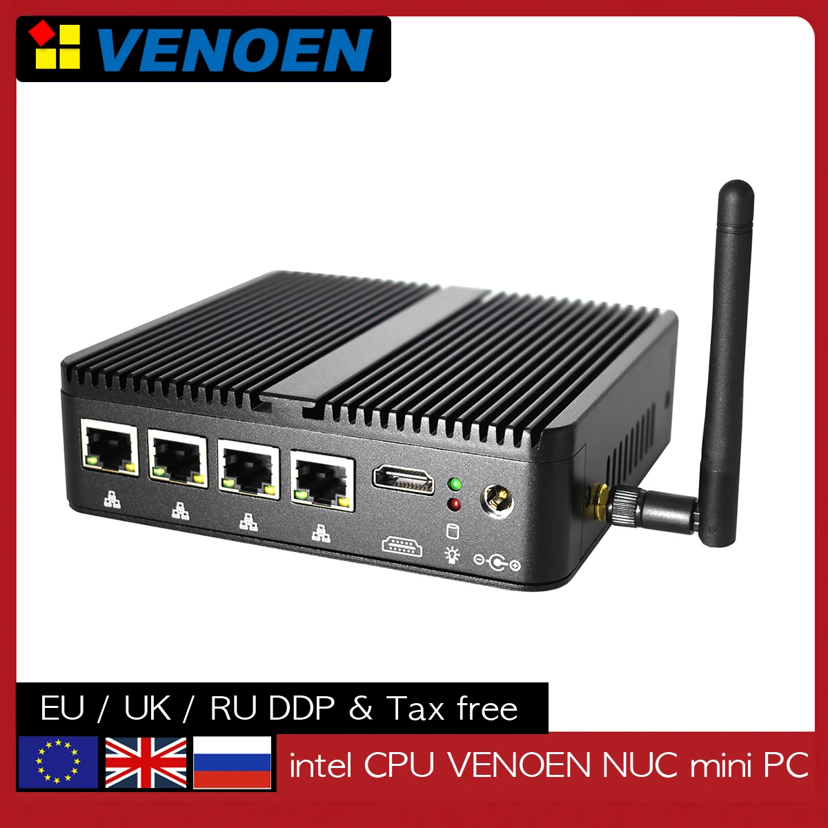 

Fanless Soft Rou 4 Intel Gigabit LAN NIC Industrial Mini pc Celeron J4125 Windows10pro linux pfSense Server AES-NI HDMI COM WiFi