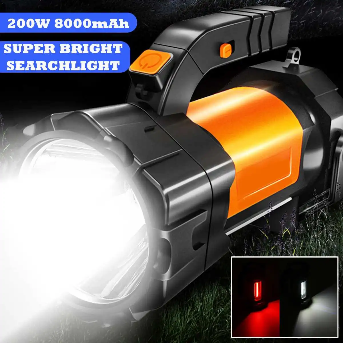 Портативный светодиодный прожектор 200 Вт 2000 лм USB встроенный перезаряжаемый