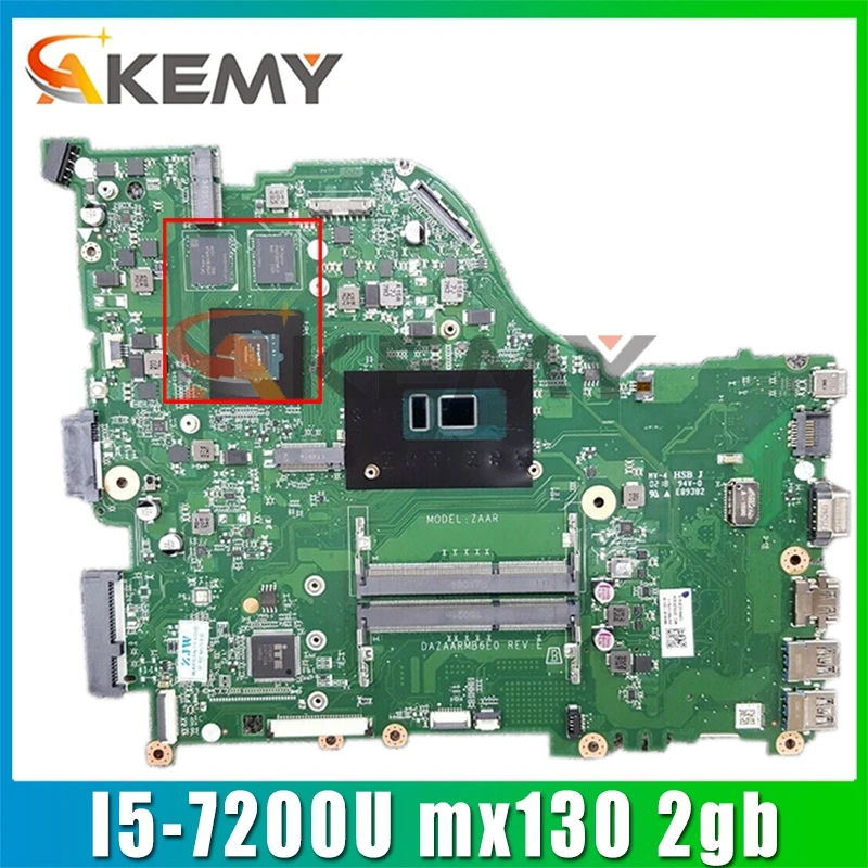 

Материнская плата для ноутбука ACER E5-576, zaar dazaarmb6e0 cpu: E5-576G GPU: mx130 2gb ddr3 I5-7200U test ok системная плата 100%