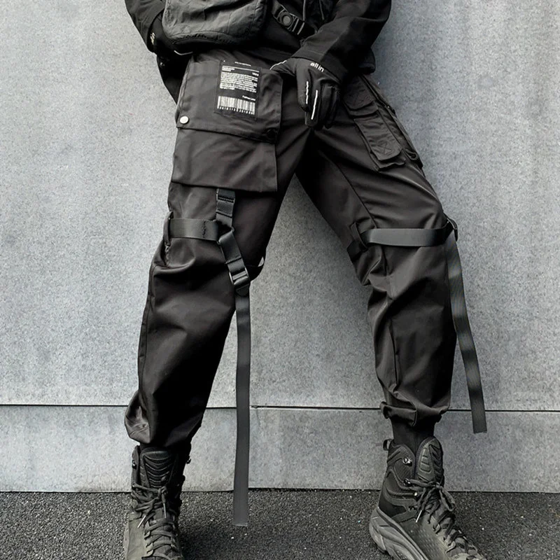 Брюки-карго Techwear мужские с множеством карманов уличная одежда в стиле хип-хоп