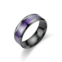 baecyt 2021 8mm new product purple patch black titanium steel ring personality ring stainless steel couple ring for women gift