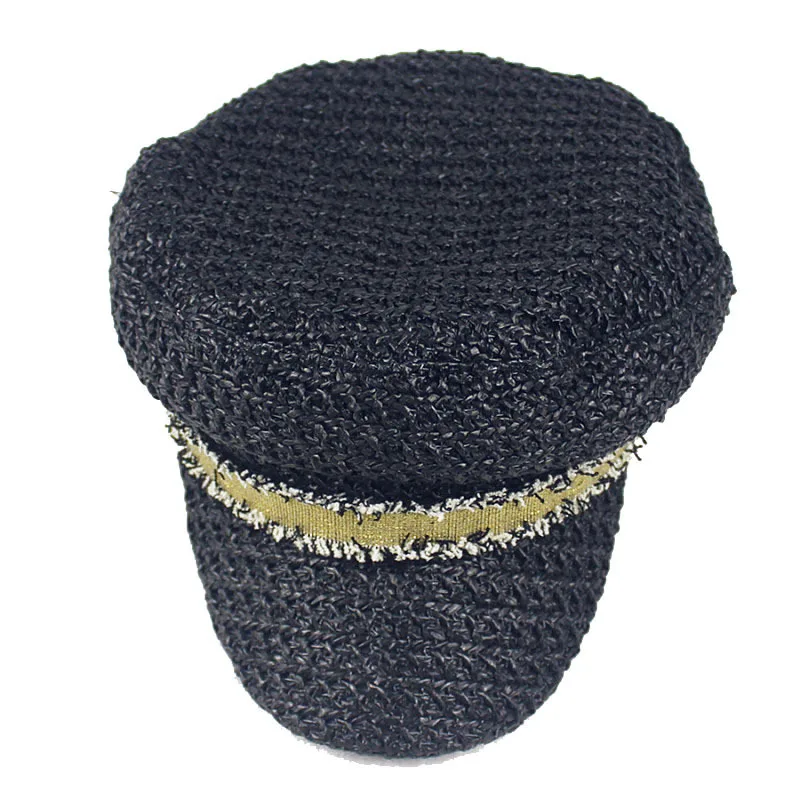 2021 New Summer Artist Straw Paper Beret Hat For Women Sun Hat Visor Breathable Cap Outdoor Casual Painter Boinas Newsboy Hat