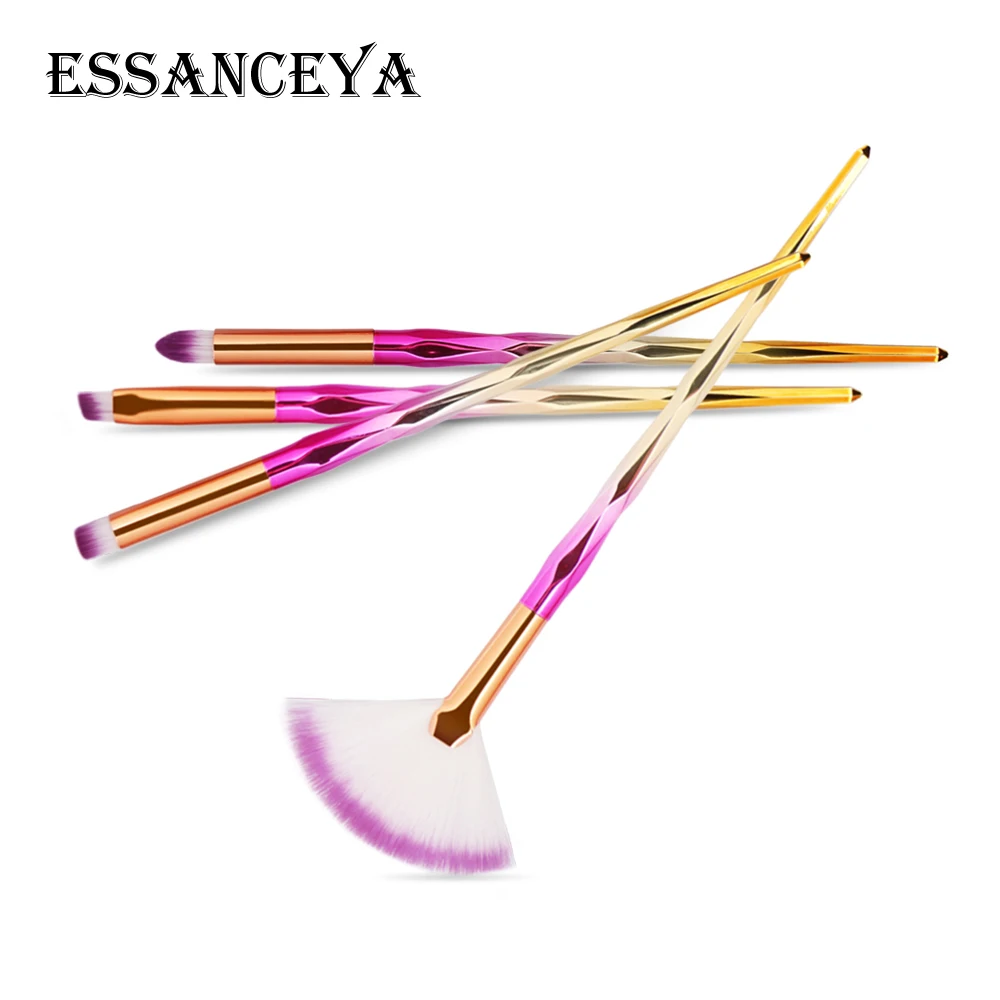 4E ESSANCEYA, 1 шт., рыбные алмазные кисти для макияжа, набор, основа для растушевки, сила теней, контур, консилер, румяна, косметика, красота, макияж - Handle Color: 4E