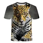 Летняя мужская футболка оверсайз с 3D-принтом тигра, круглым вырезом и коротким рукавом