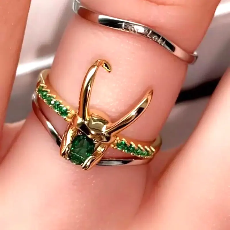 Новинка 2021 кольцо для шлема с супергероем из фильма Loki зеленая кристальная