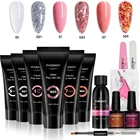 Набор для наращивания ногтей из полимерного геля с УФ-светодиодной лампой, все для маникюра, набор для быстрого наращивания, гель для наращивания ногтей, дизайн ногтей