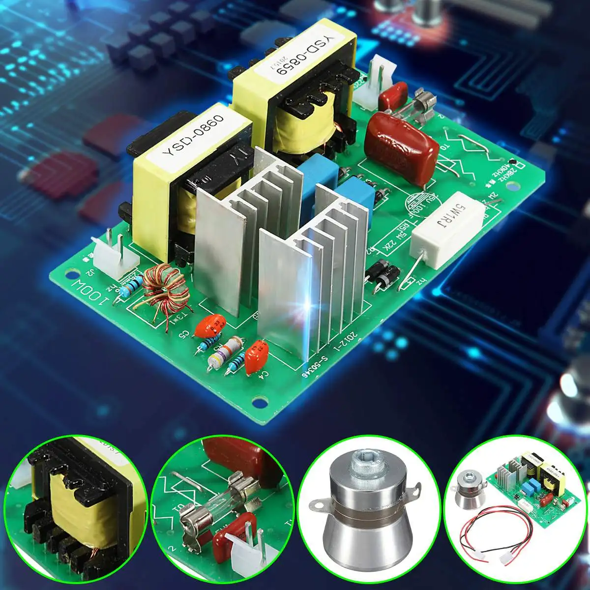 

220V 100W 40KHZ Ultrasonic Cleaning Transducer Cleaner High performance +Power Driver Board Ultrasonic Cleaner Parts