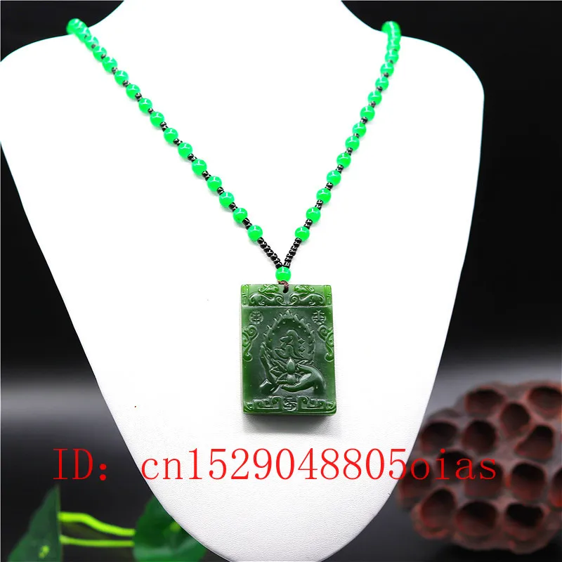 Натуральный зеленый китайский нефритовый Буддизм Лотос кулон ожерелье модное