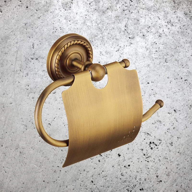 

1Pcs Brass Wall Mount Toilet Paper Bathroom Tissue Antique Holder Storage Shelf Dispenser for Bathroom
