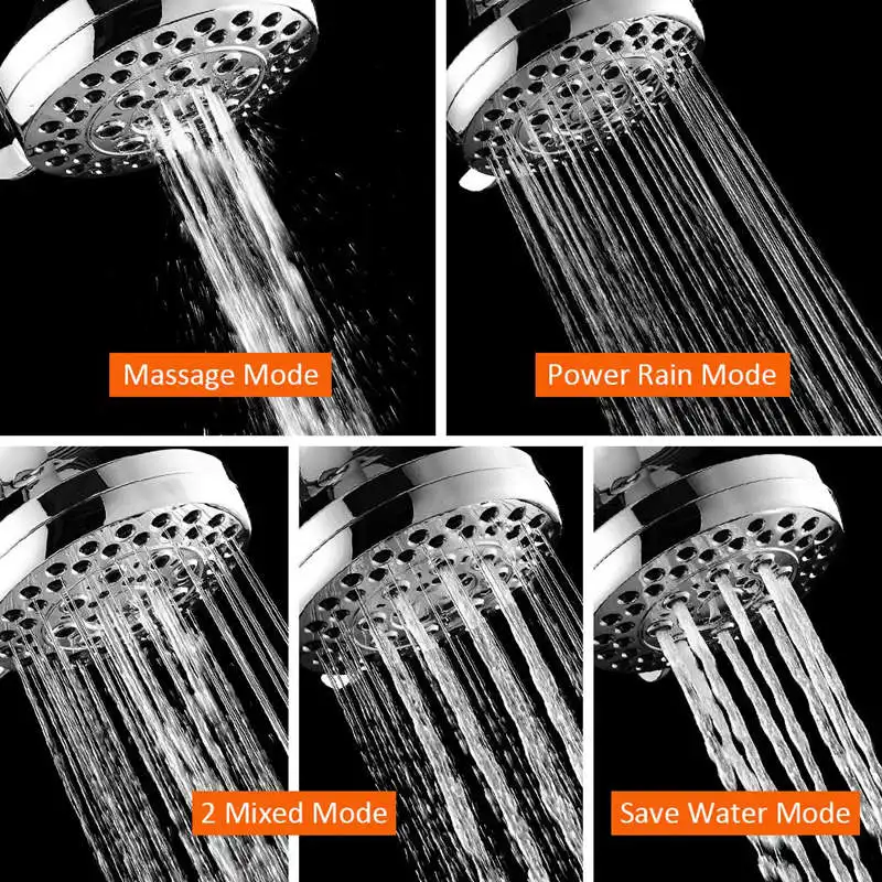 5 Функция Насадки для душа Давление 4 дюйма хром Роскошные Лейка из АБС