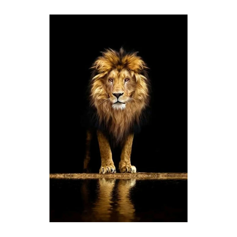 Золотистый ретривер Лев в темноте холст художественные настенные принты