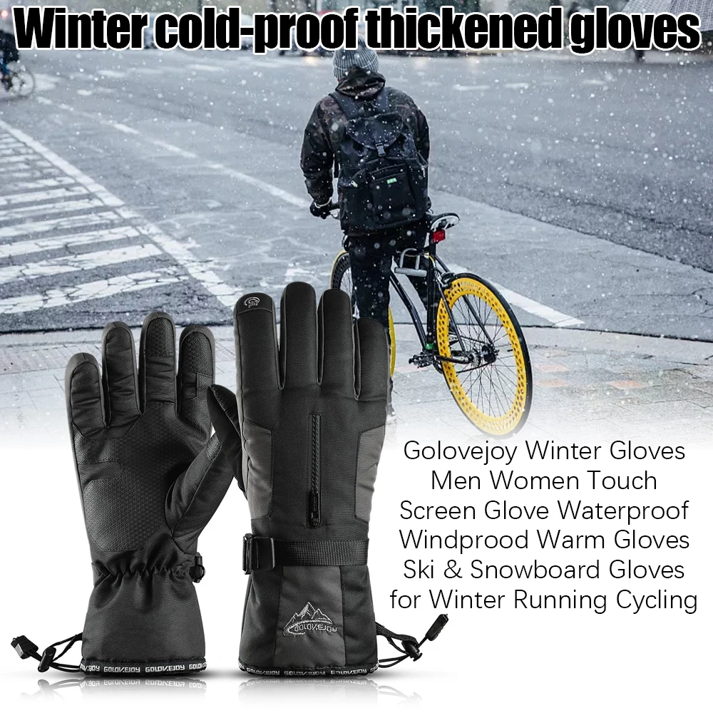 

Winter Gloves Men Women Touch Screen Glove Waterproof Windprood Warm Gloves Ski & Snowboard Gloves for Winter Running Cycling