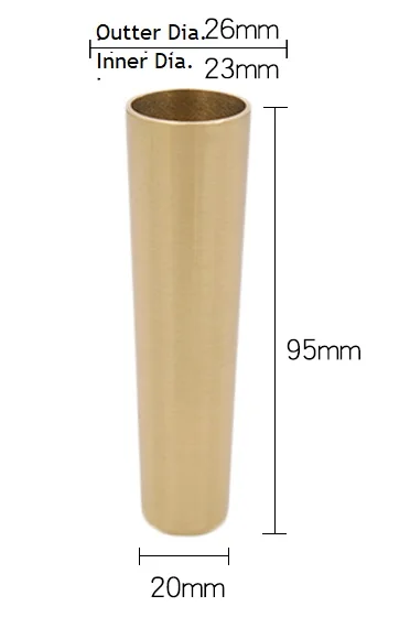 1045-100mm Brass 2 шт./лот Твердый латунный наконечник крышки для середины века современный шкаф стол стул сиденье ноги конические бронзовые антикварные - Цвет: 1045-100mm Brass