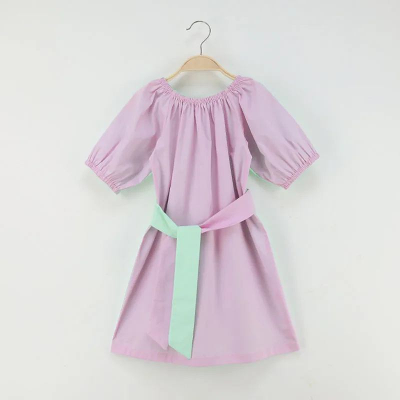 2020 Summer big Girls Dress Colorblock Cotton Teens Kids Princess Party Frocks Fashion Children Clothes Mother Daughter | Детская одежда