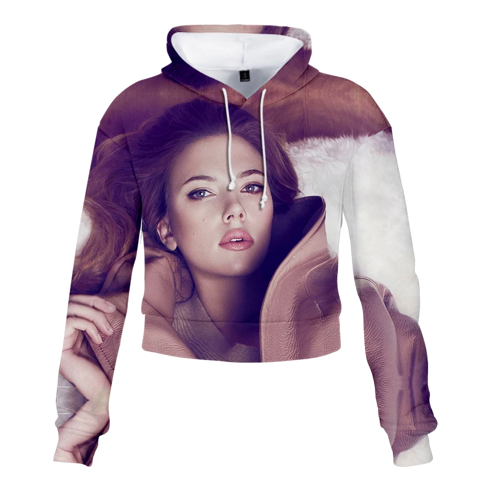 Женский короткий свитшот с капюшоном из полиэстера | Женская одежда