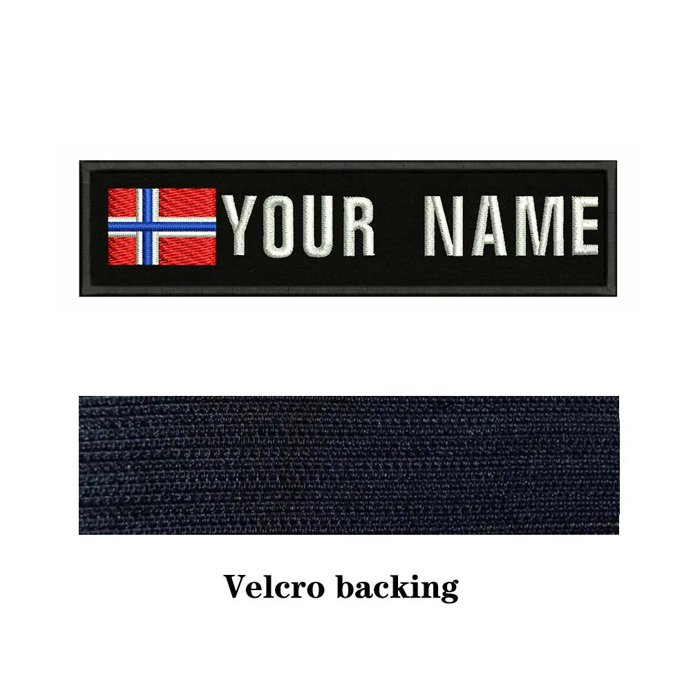 Норвежский флаг Норвегия 10х2 5 см вышивка пользовательское имя заплатка с текстом