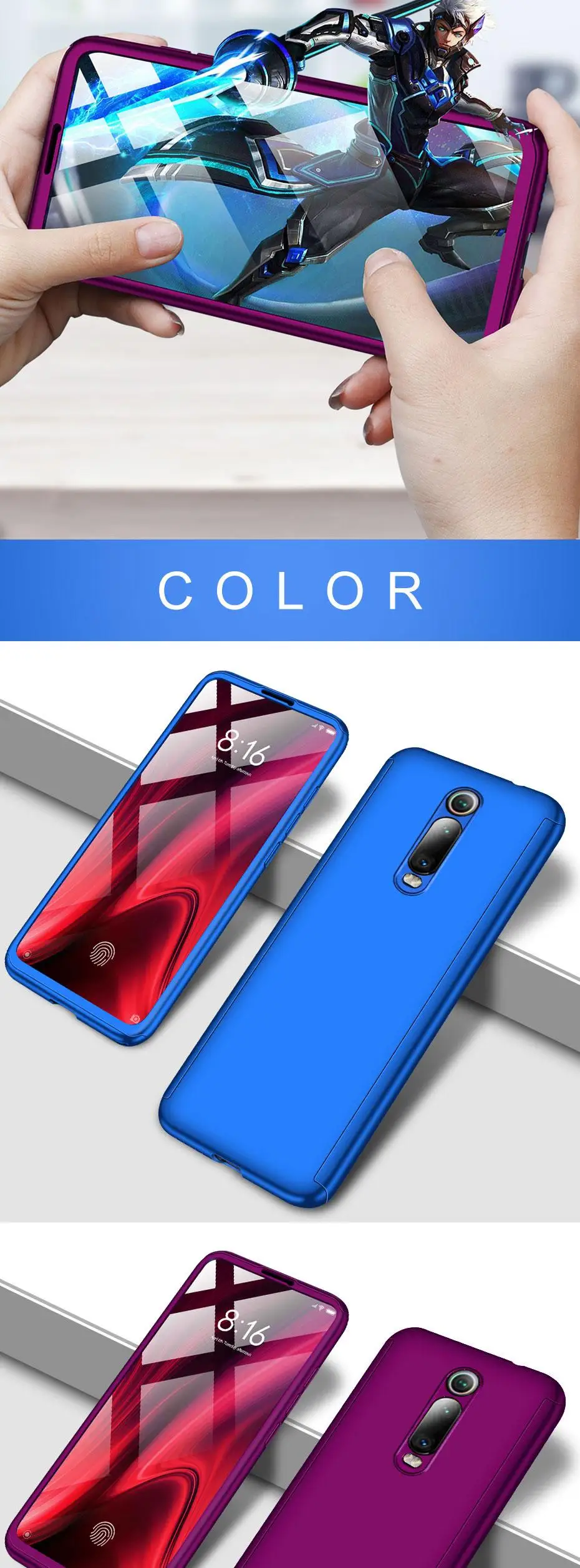 Роскошные 360 Полное покрытие противоударный чехол для Xiaomi CC9E 9X 9SE F1 Mi9 Mi8 Redmi K20Pro 4X 4XPro 6A 6PRO Note 7 6 5 F1 крышка с Стекло
