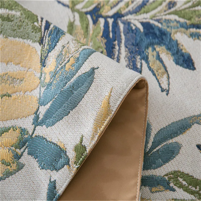 Жаккардовая скатерть в виде листьев флаг американском стиле синие листья