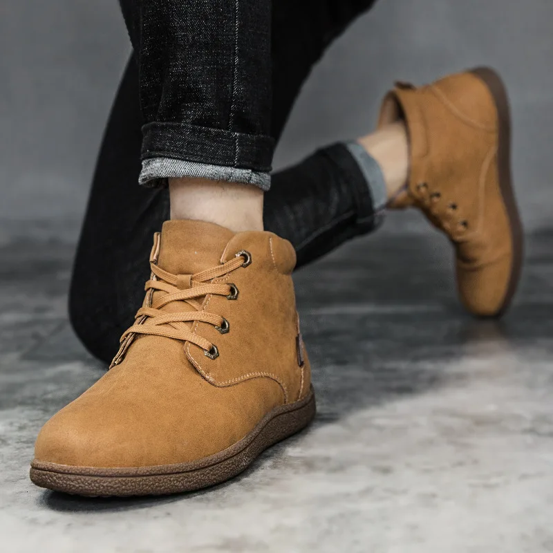 Зимняя обувь с хлопчатобумажными стельками увеличивающая рост Мужская для