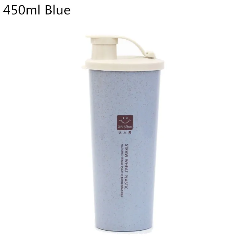 450ml blue IVYSHION 470 мл бутылка для воды с соломинкой портативная бутылка для воды для школы, Экологичная бутылка для питья, кухонные гаджеты - Цвет: 450ml blue