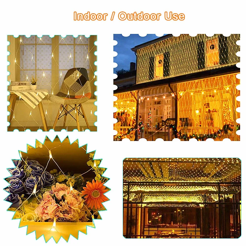 Рождественская сетчатая занавеска Сказочная светодиодная гирлянда s 200