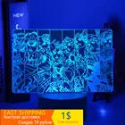 Светильник, аниме невероятные приключения Джоджо для спальни, декоративсветильник па, подарок на день рождения для него, лампа для манги