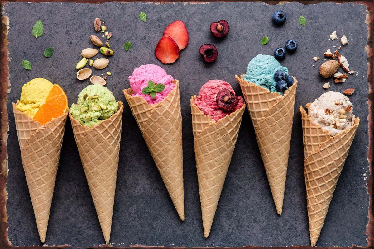 

Ice Cream Food Room Decoration Retro Vintage Metal Sign Tin Sign Tin Plates Wall Decor For Art Club Man Cave Cafe Pub Home