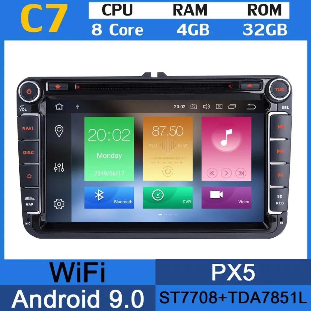8Core 4G RAM 32G GB " PX6 4G ram+ 64G rom Android 9,0 автомобильный dvd-плеер для VW Caddy Sharan Amarok Scirocco polo V 6R Multivan T5 Bettle автомобильный радиоприемник - Цвет: 8Core 4G RAM 32G GB