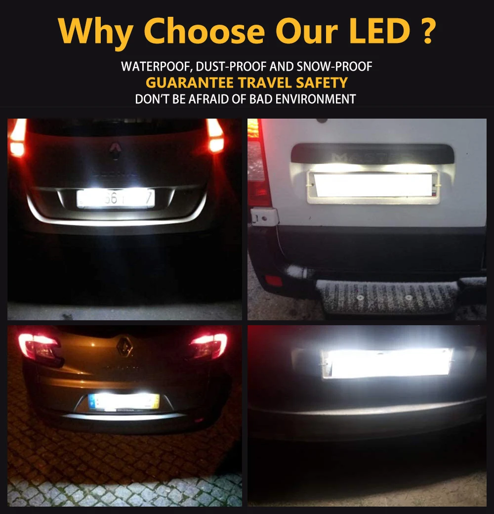 2x светодиодсветодиодный лампы светильник номерного знака для Renault Clio 3 4 Master 2 traffic
