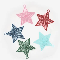 20pcslot new spray paint stars charms green pink red color star pendants diy earrings findings 23 521 5mm