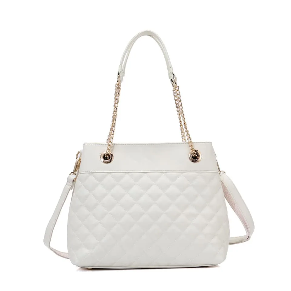 

Plaid Embroidery Handbag Quilted 2021 Solid Color Fashion Shoulder bags PU Leather