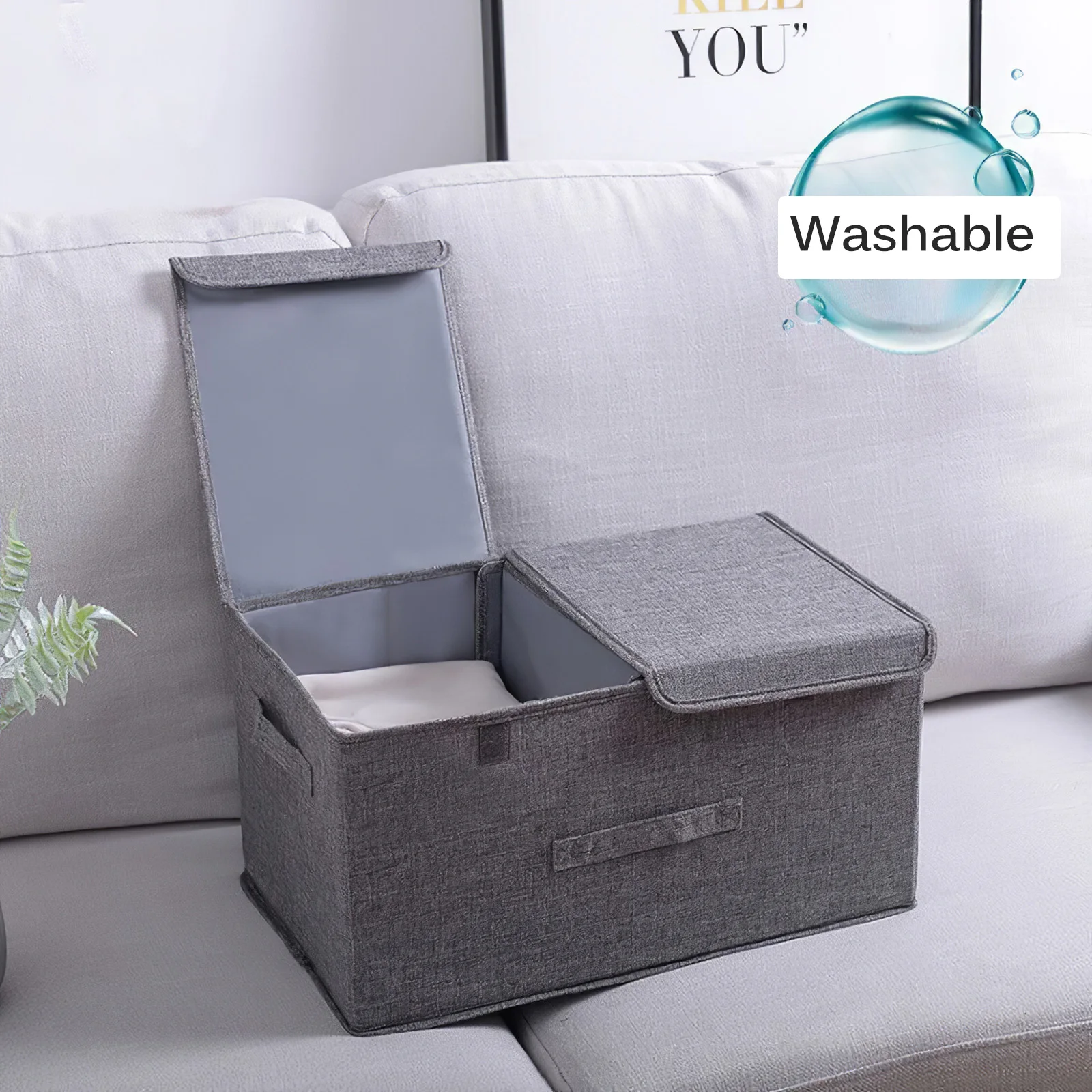 

Складной органайзер для одежды, хлопковый Контейнер для игрушек, аксессуар для спальни, шкаф, бытовая коробка для хранения, двойная крышка, ...