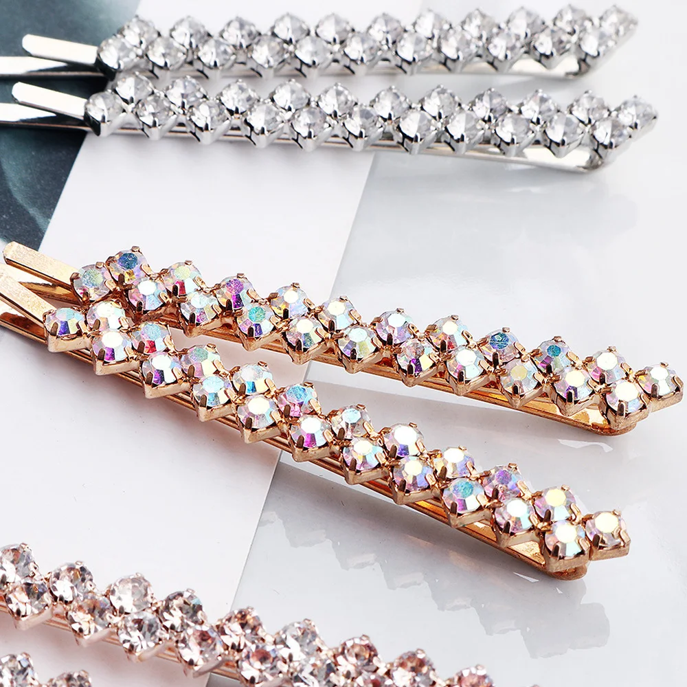 

Korean Design Elegant Simple Rhinestone Hairpins Women Hair Styling Accessories Hairpin Shining Hair Clip Hairgrip Headdress