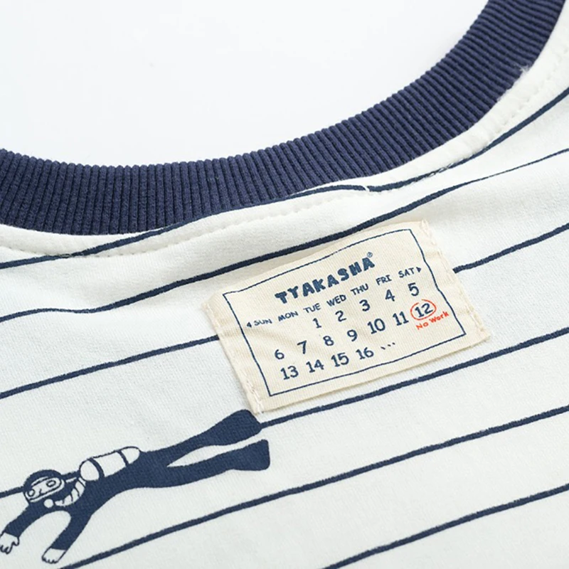 Новинка женская летняя короткая футболка милая полосатая с принтом хлопковая