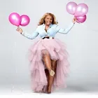 Юбка-пачка Женская эластичная, длинная, розовая, с оборками, размера плюс, на заказ, 2020