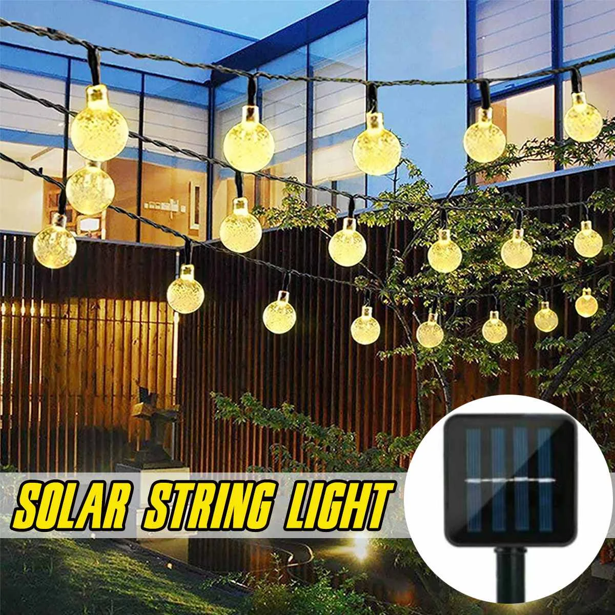 

Solar String Lights Outdoor Lighting Solar Lamps 30 Led Crystal Globe Lights with 8 Modes 6.5m Patio Lights Christmas Decoration